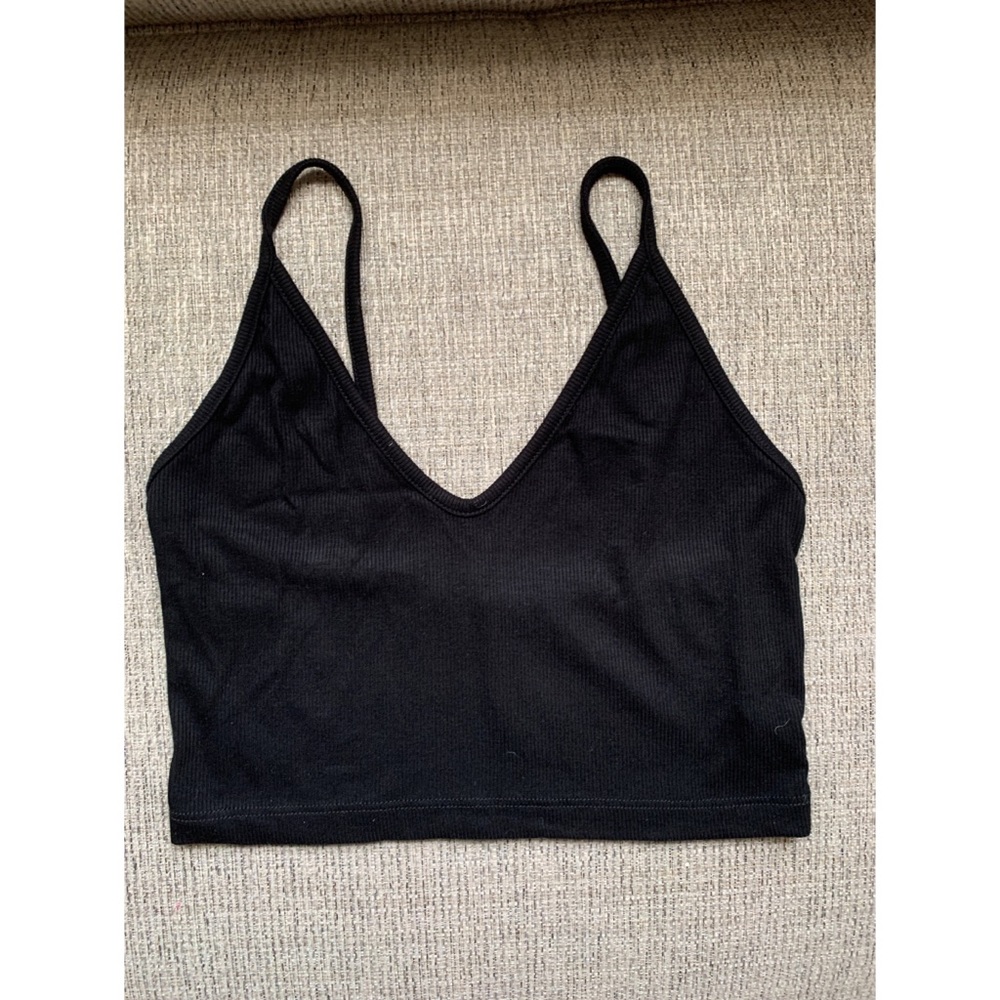 Strappy Crop Tank (Black, Size S)